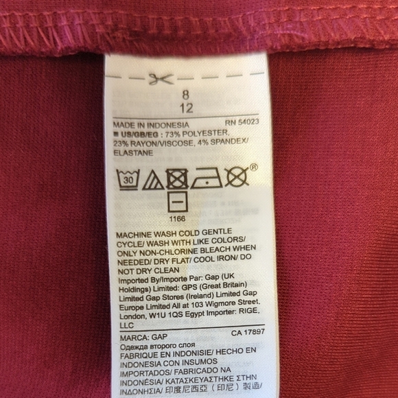 00137 Gap Ruffle Hem Dress Red Size 8 preppy Business casual party cocktail - Picture 5 of 5